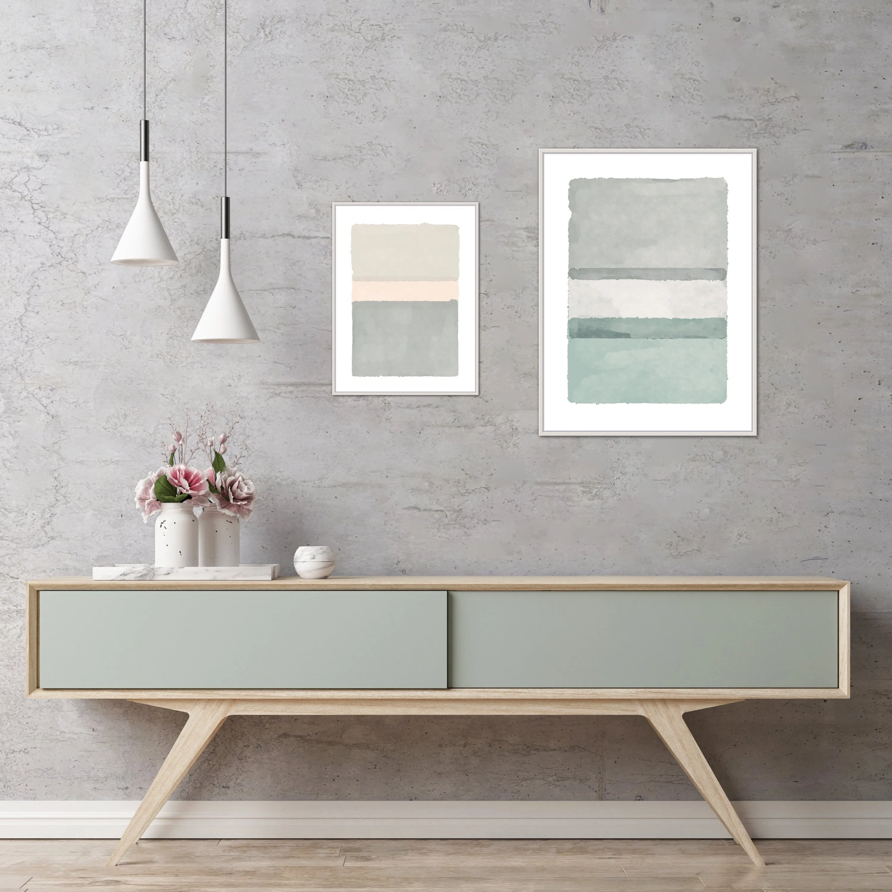 Pastel Green Abstract Art Prints Set Of 4 PRINTABLE ART, Coastal Decor, Minimal Abstract Wall Art, Neutral Art Prints, Abstract Boho Art Set, Sage Green Prints