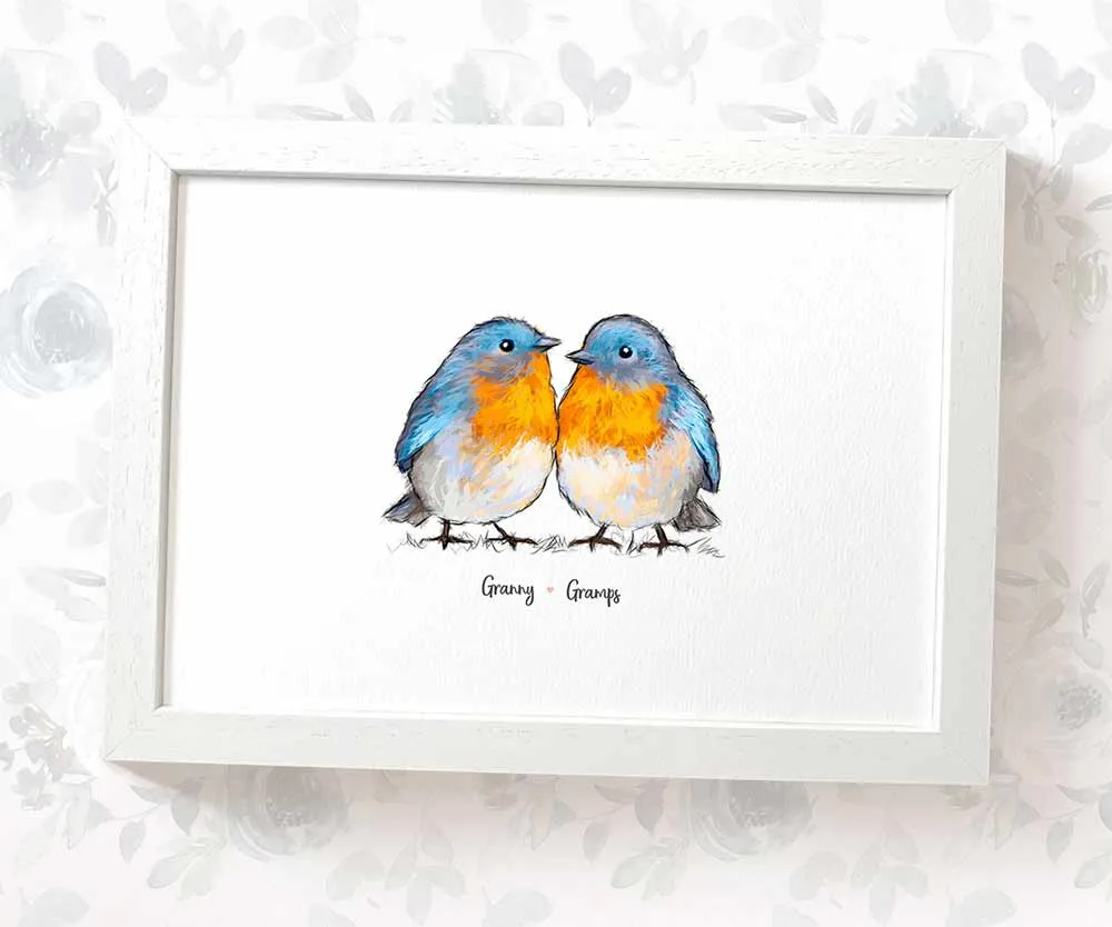 Personalised Bluebird Family Portrait