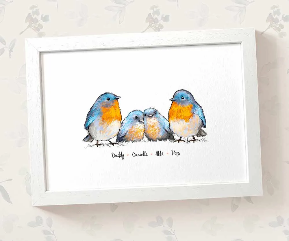 Personalised Bluebird Family Portrait