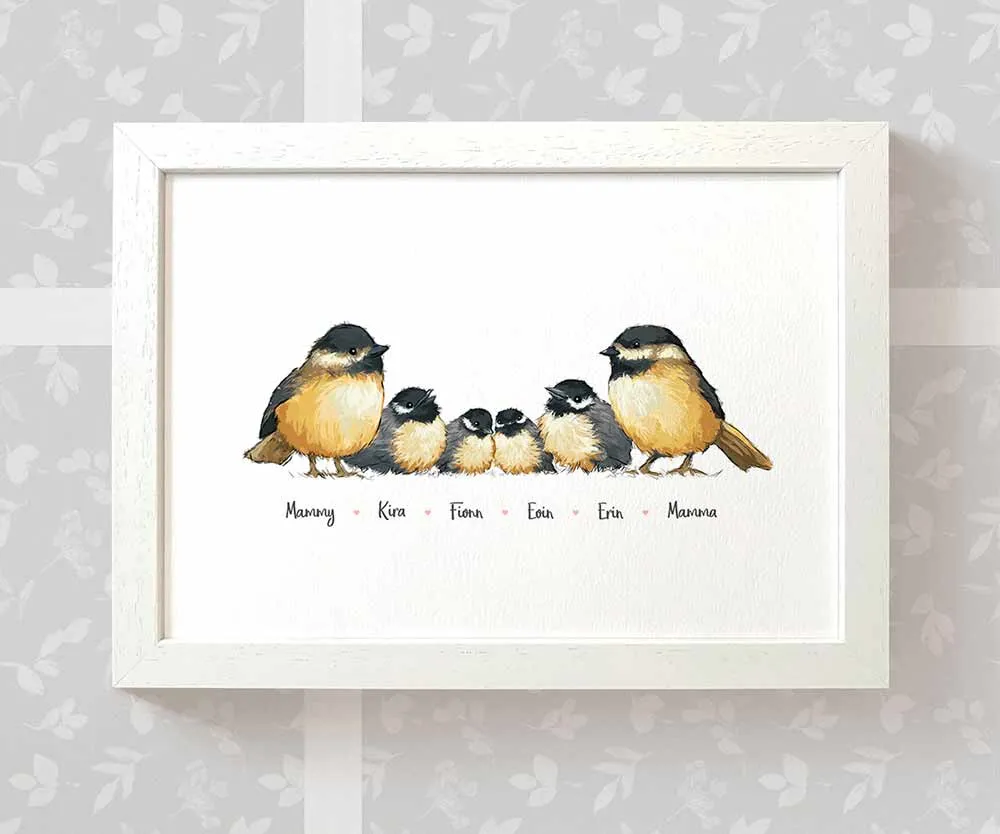 Personalised Chickadee Family Portrait