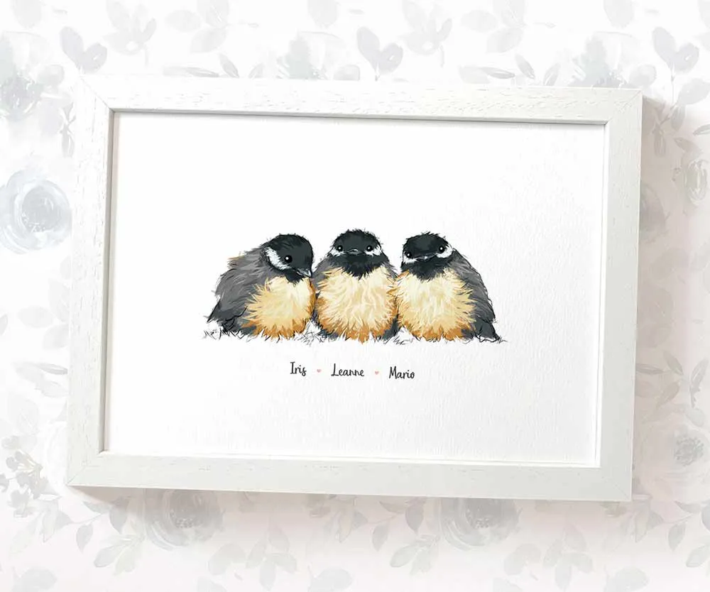 Personalised Chickadee Family Portrait