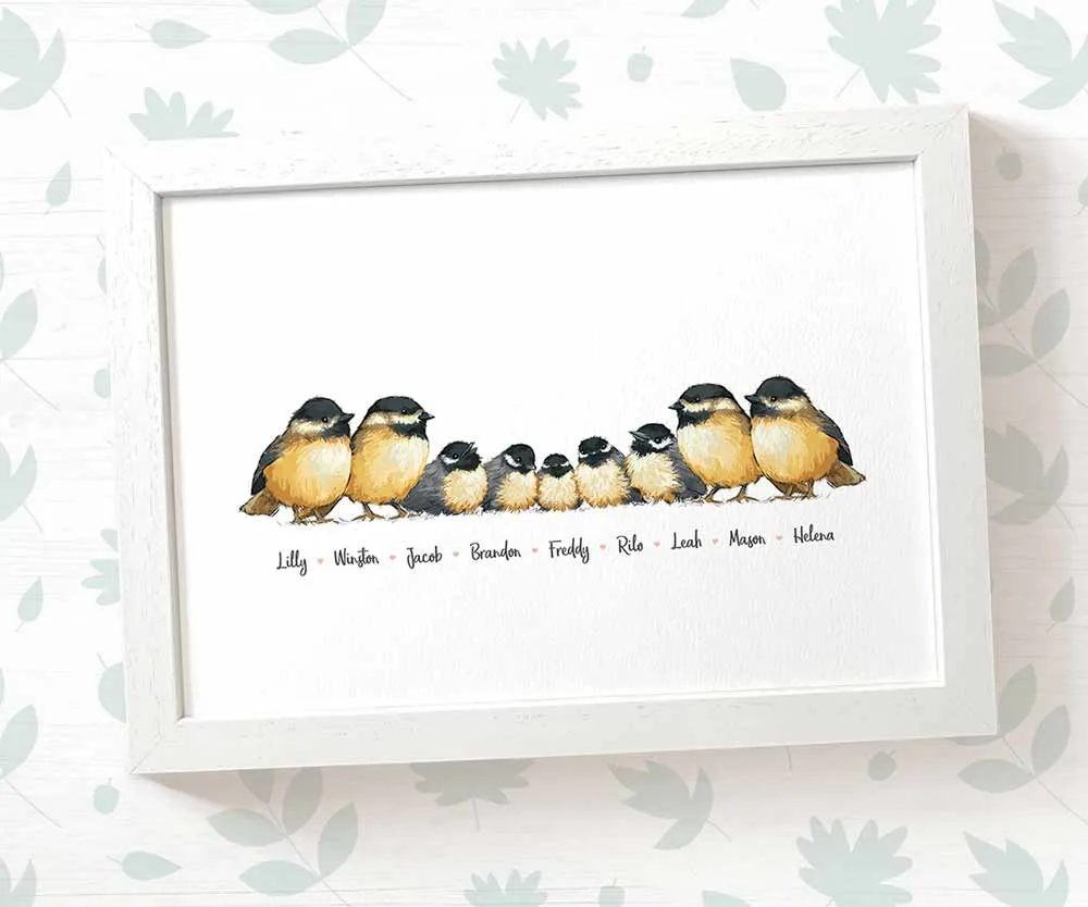 Personalised Chickadee Family Portrait