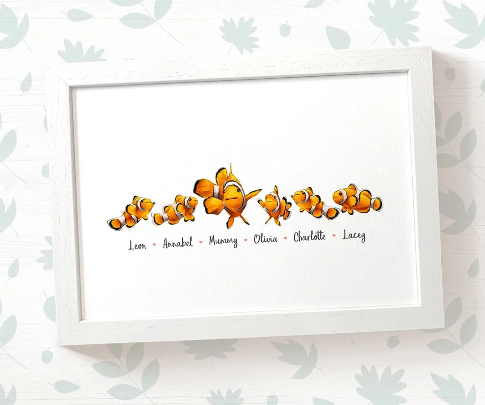 Personalised Clown Fish Family Portrait