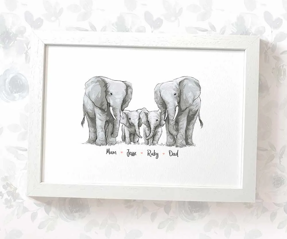 Personalised Elephant Family Portrait