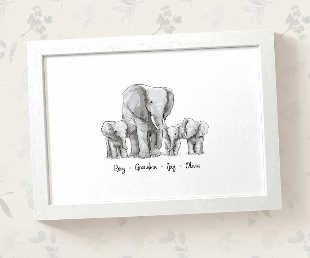 Personalised Elephant Family Portrait