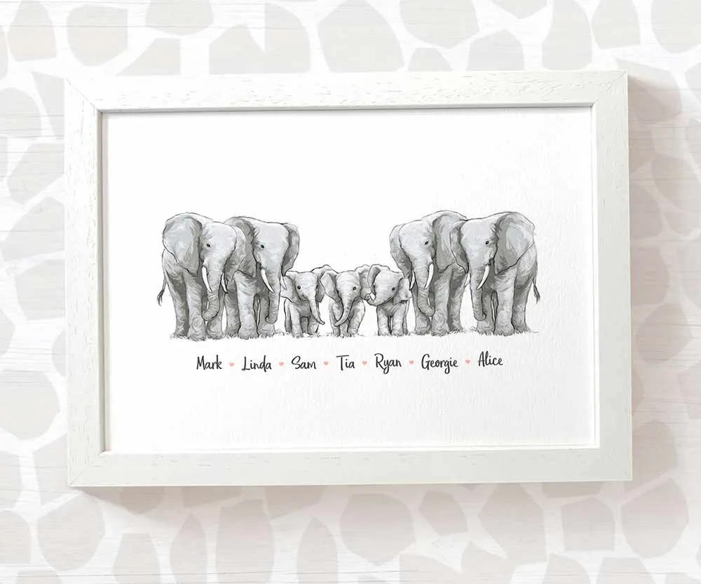 Personalised Elephant Family Portrait