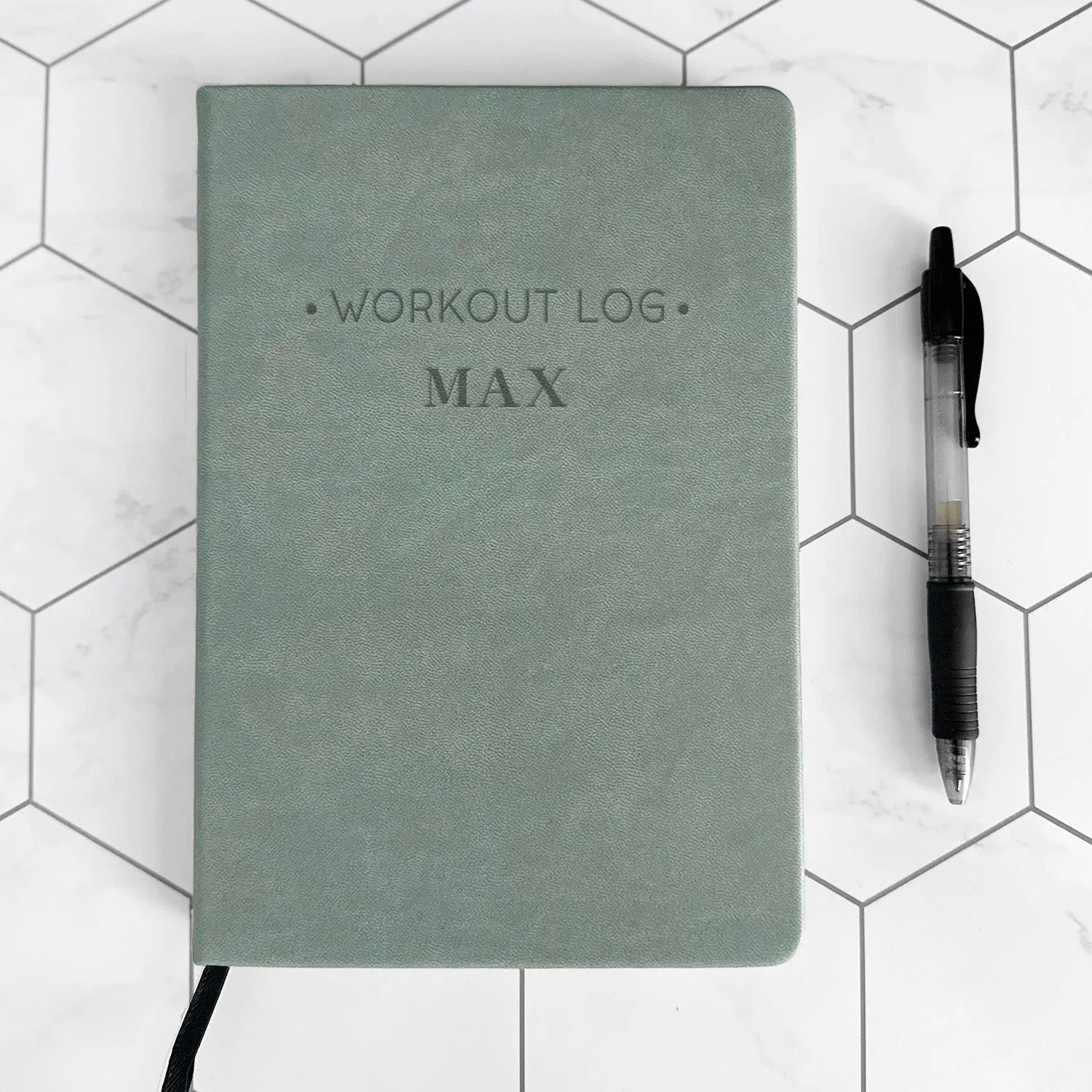 Personalized Fitness Leather Dot Journals