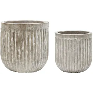 Pharao Antique Grey/Brown Planter (2/Set)