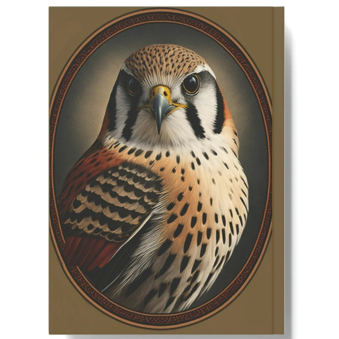 Portrait of a Great American Kestrel Hard Backed Journal