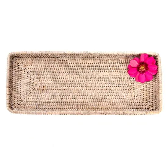 Rattan Rectangular Vanity Tray