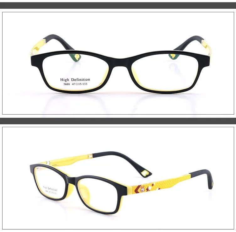 Reven Jate Unisex Children's Full Rim Square Tr 90 Silicone Eyeglasses 5688