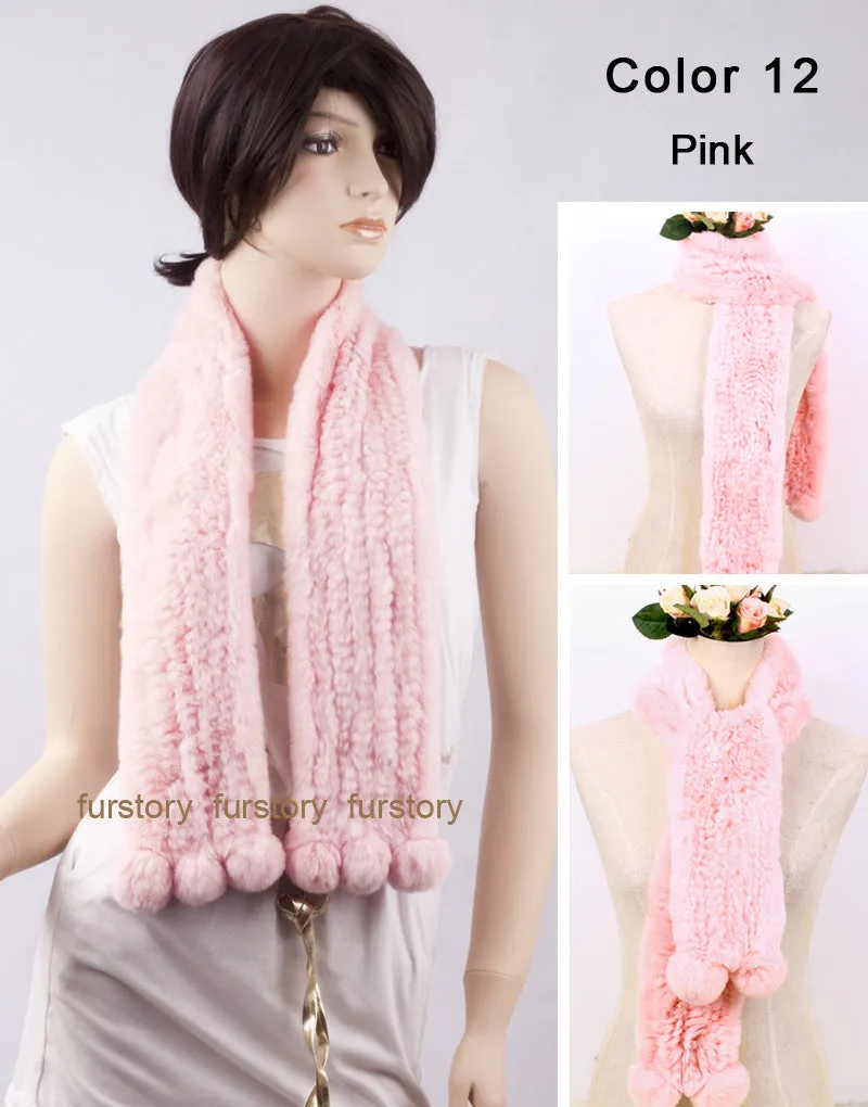 REX Rabbit Fur Scarf Wrap Cape Shawl Neck Warmer 9 Colors NEW Soft S/L FS050129