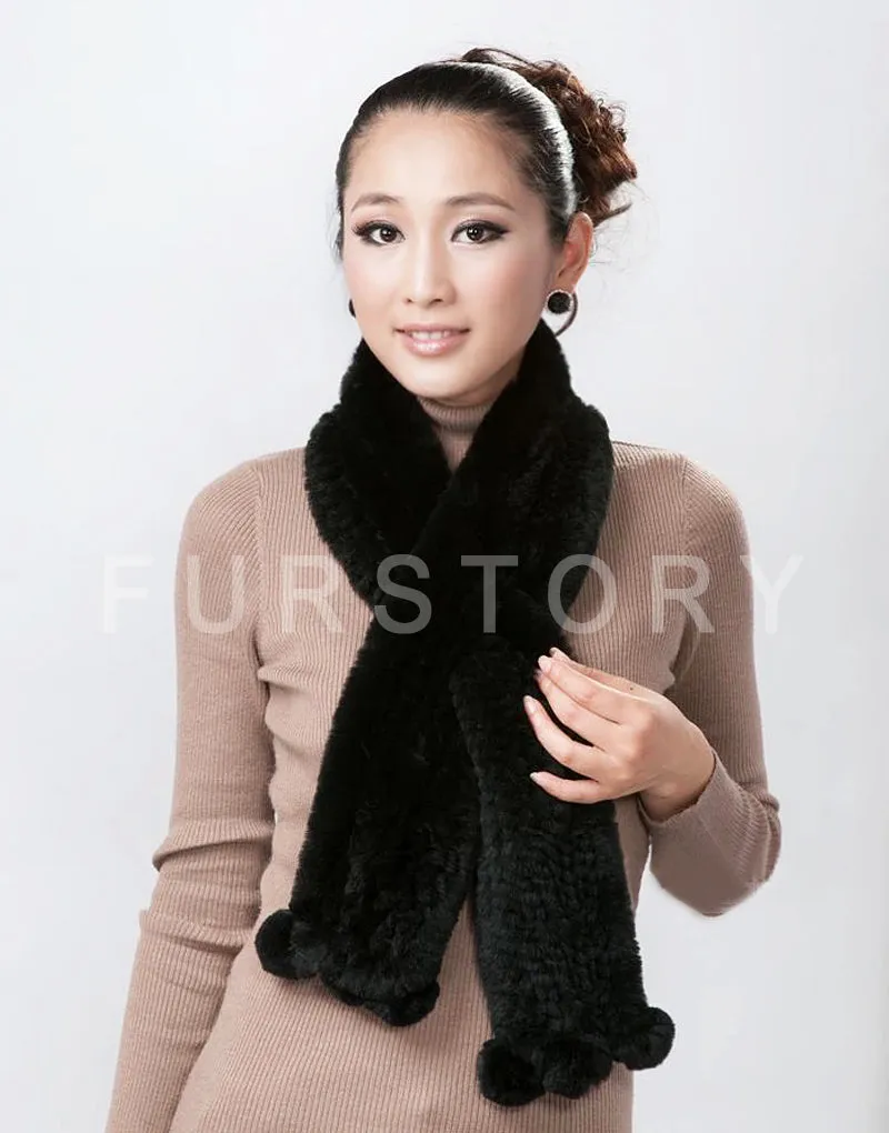 REX Rabbit Fur Scarf Wrap Cape Shawl Neck Warmer 9 Colors NEW Soft S/L FS050129