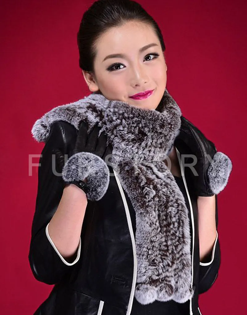 REX Rabbit Fur Scarf Wrap Cape Shawl Neck Warmer 9 Colors NEW Soft S/L FS050129