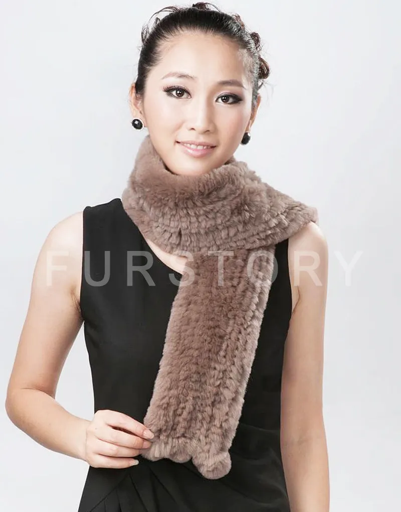 REX Rabbit Fur Scarf Wrap Cape Shawl Neck Warmer 9 Colors NEW Soft S/L FS050129