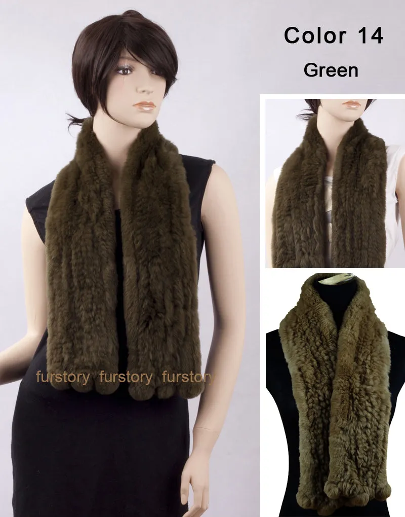 REX Rabbit Fur Scarf Wrap Cape Shawl Neck Warmer 9 Colors NEW Soft S/L FS050129