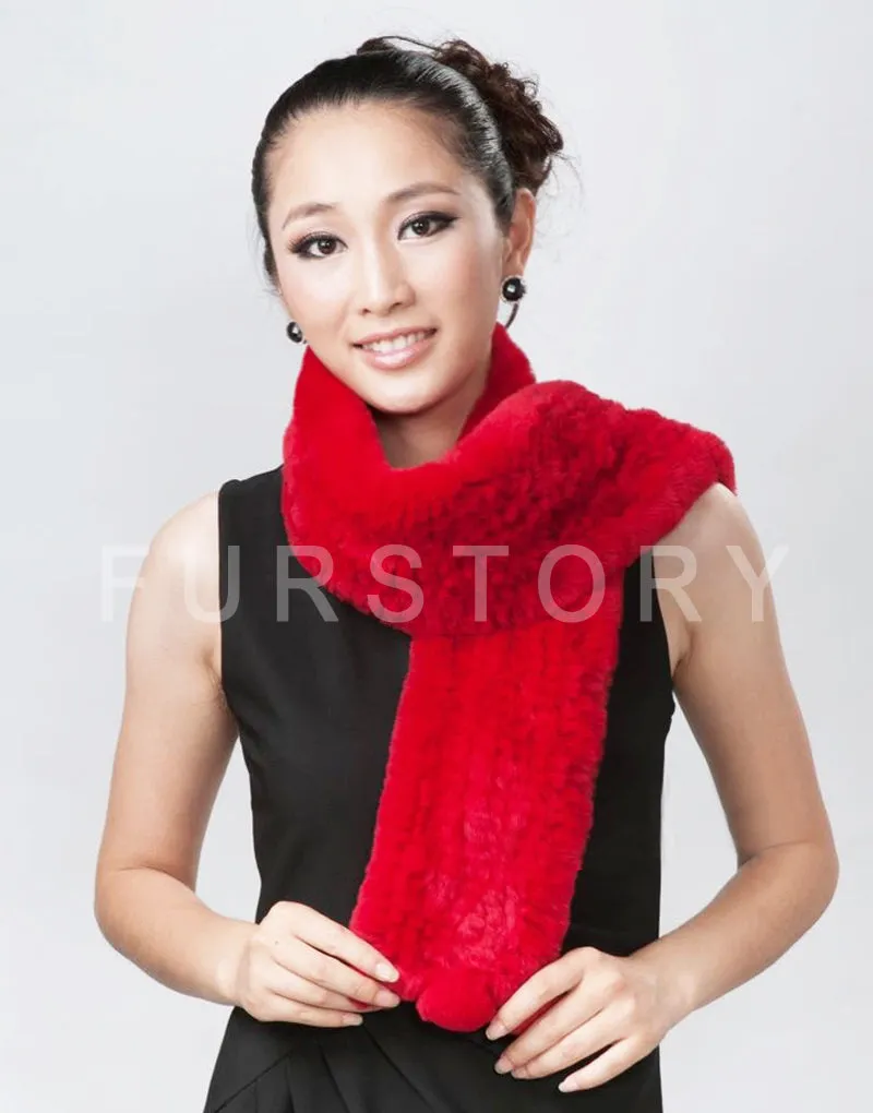 REX Rabbit Fur Scarf Wrap Cape Shawl Neck Warmer 9 Colors NEW Soft S/L FS050129