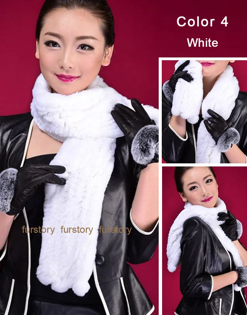 REX Rabbit Fur Scarf Wrap Cape Shawl Neck Warmer 9 Colors NEW Soft S/L FS050129