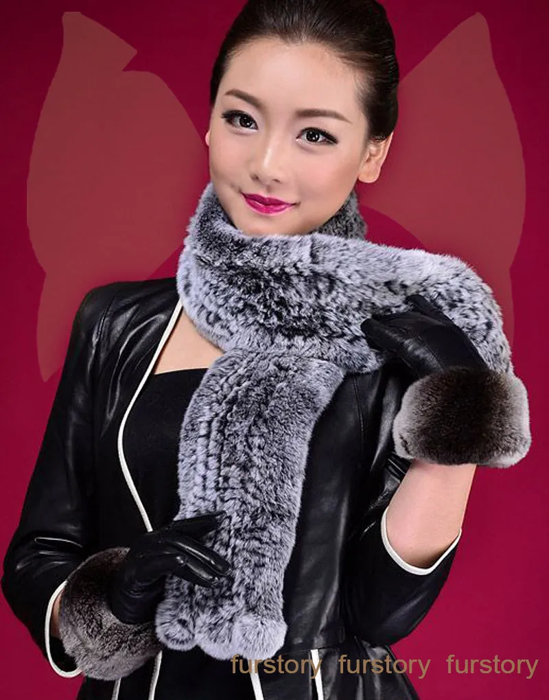 REX Rabbit Fur Scarf Wrap Cape Shawl Neck Warmer 9 Colors NEW Soft S/L FS050129