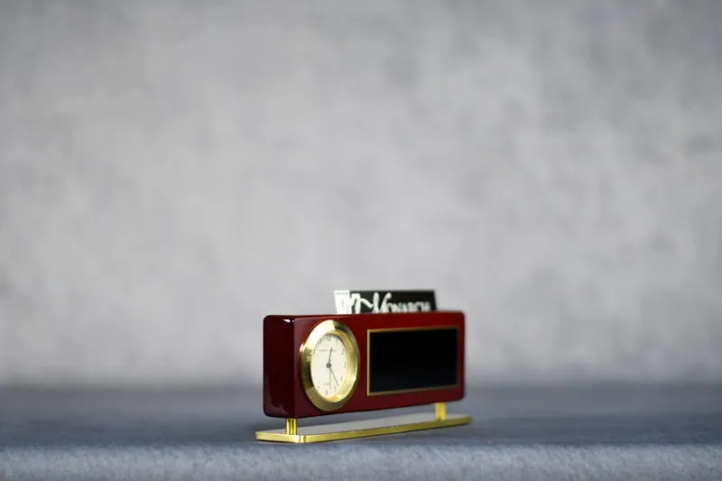 Rosewood Clock with Card Holder