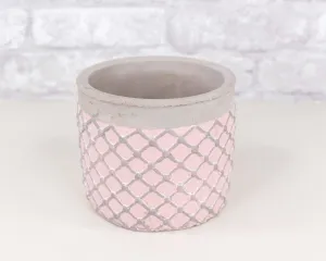 Round Cement Lattice Pot (Multiple Colors)