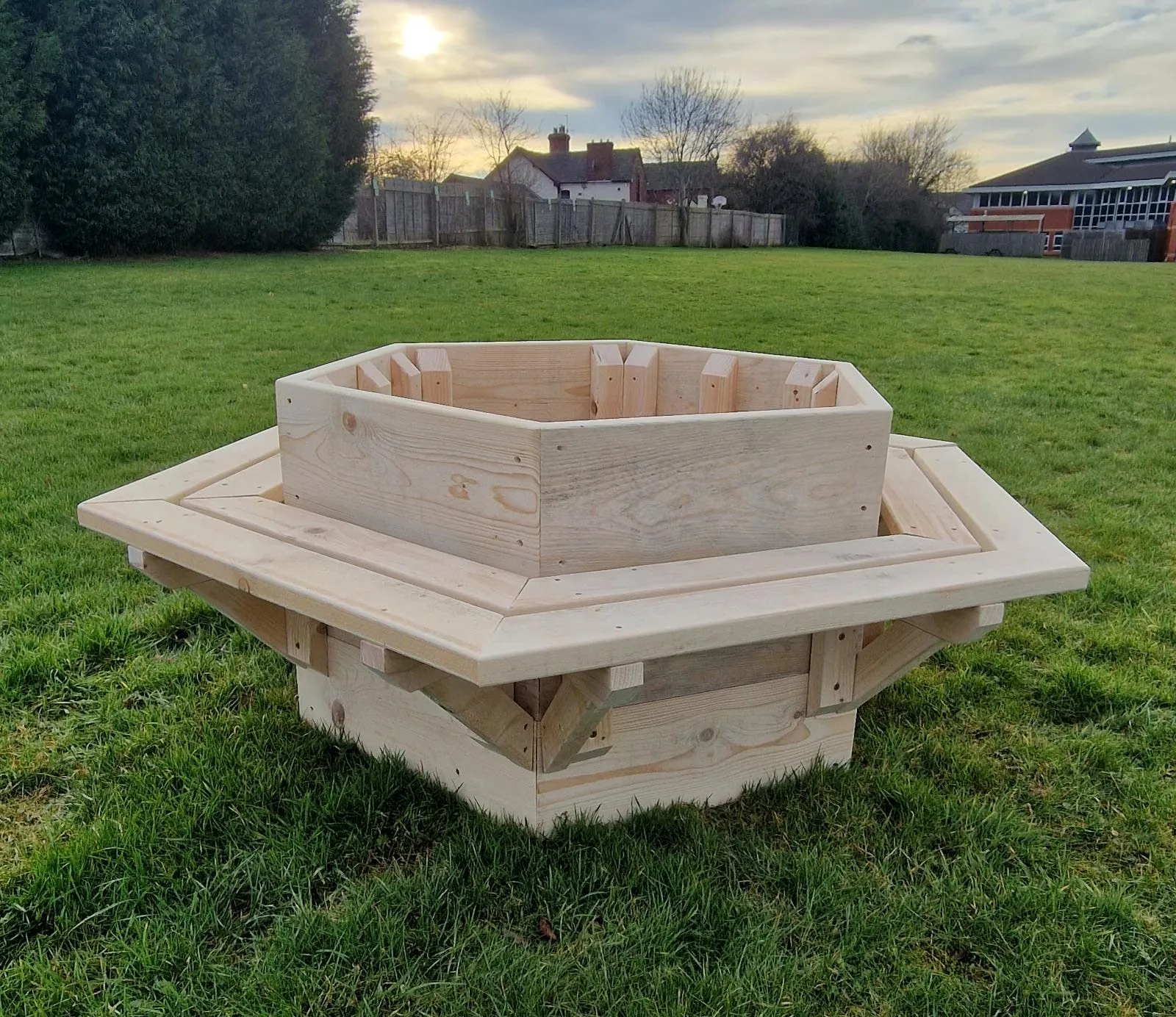 Rustic Tree Planter Seat