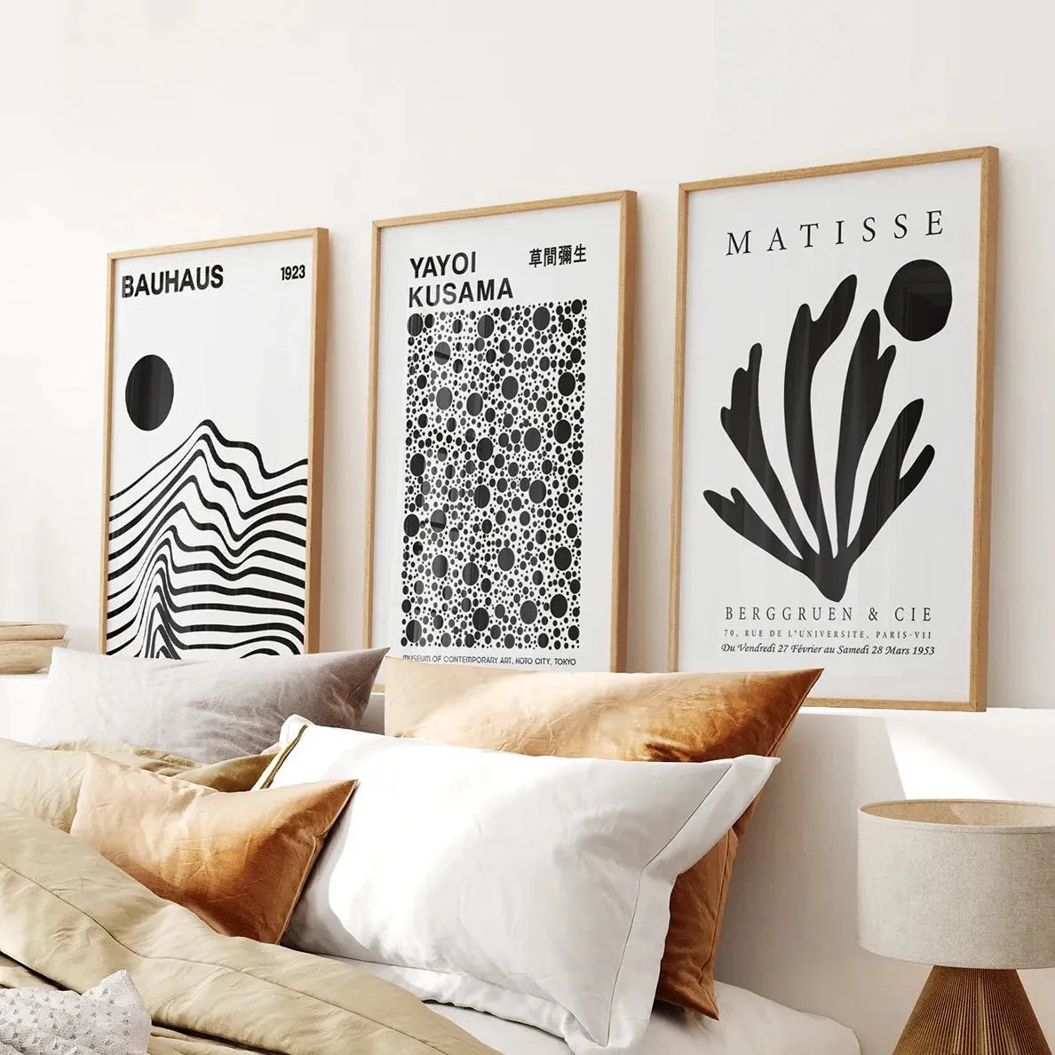 Set Of 3 Black and White Minimalist Prints