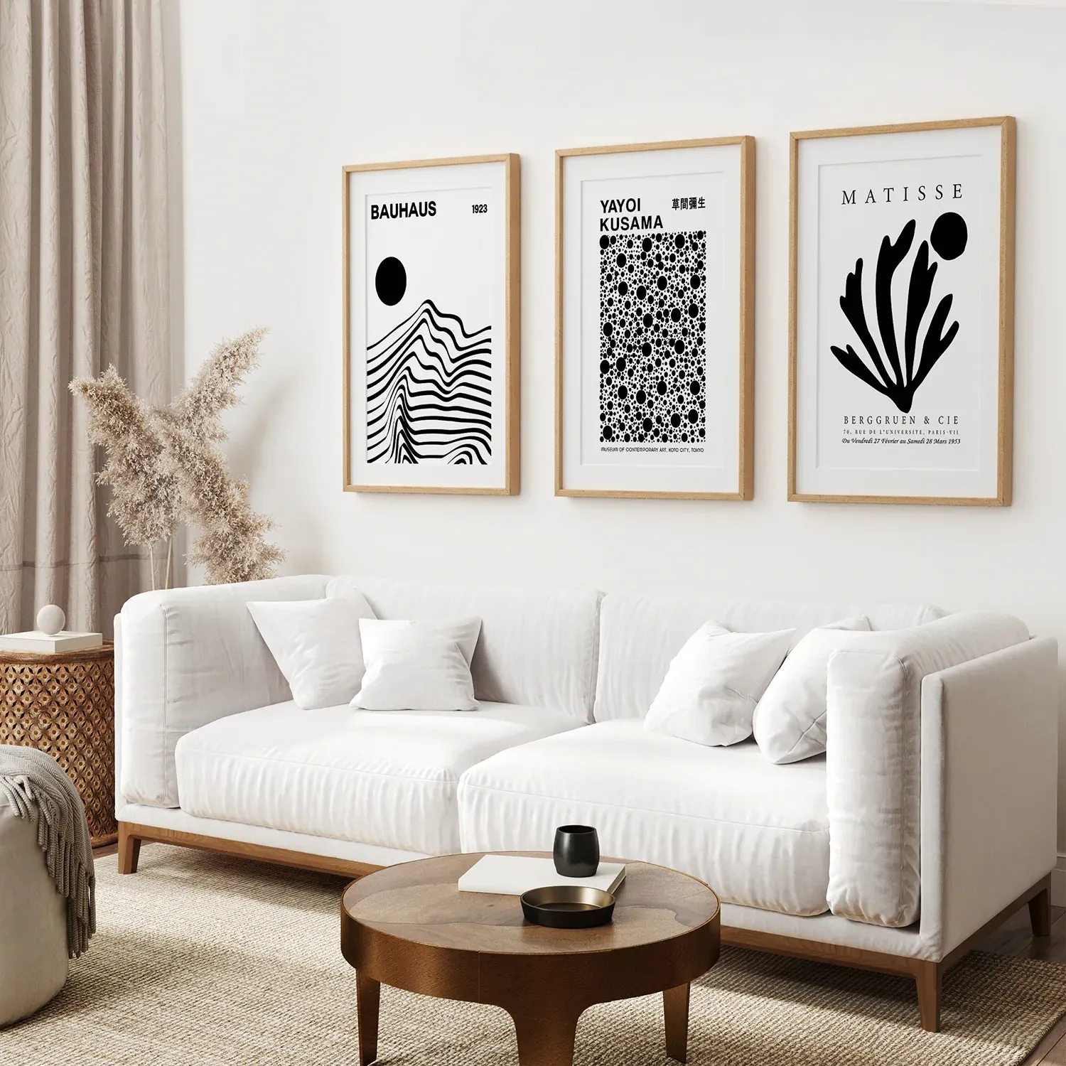 Set Of 3 Black and White Minimalist Prints