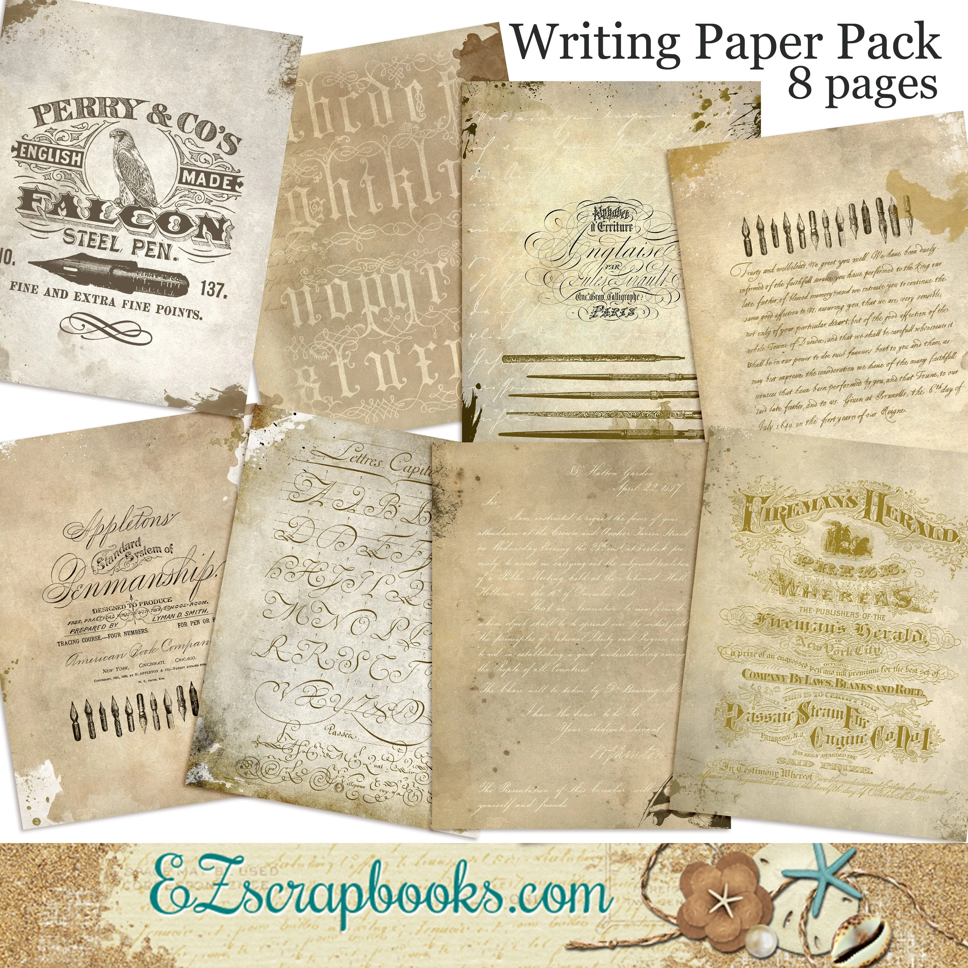 Shabby Grunge Writing Journal Paper Pack - 7049