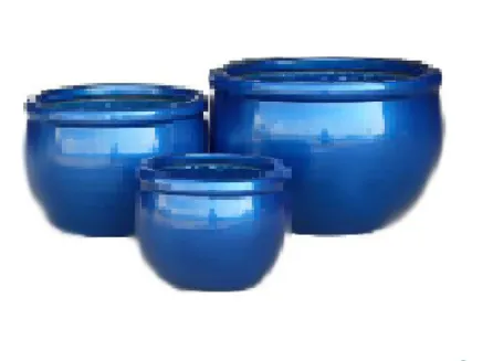 Shiny Blue Pots-Medium