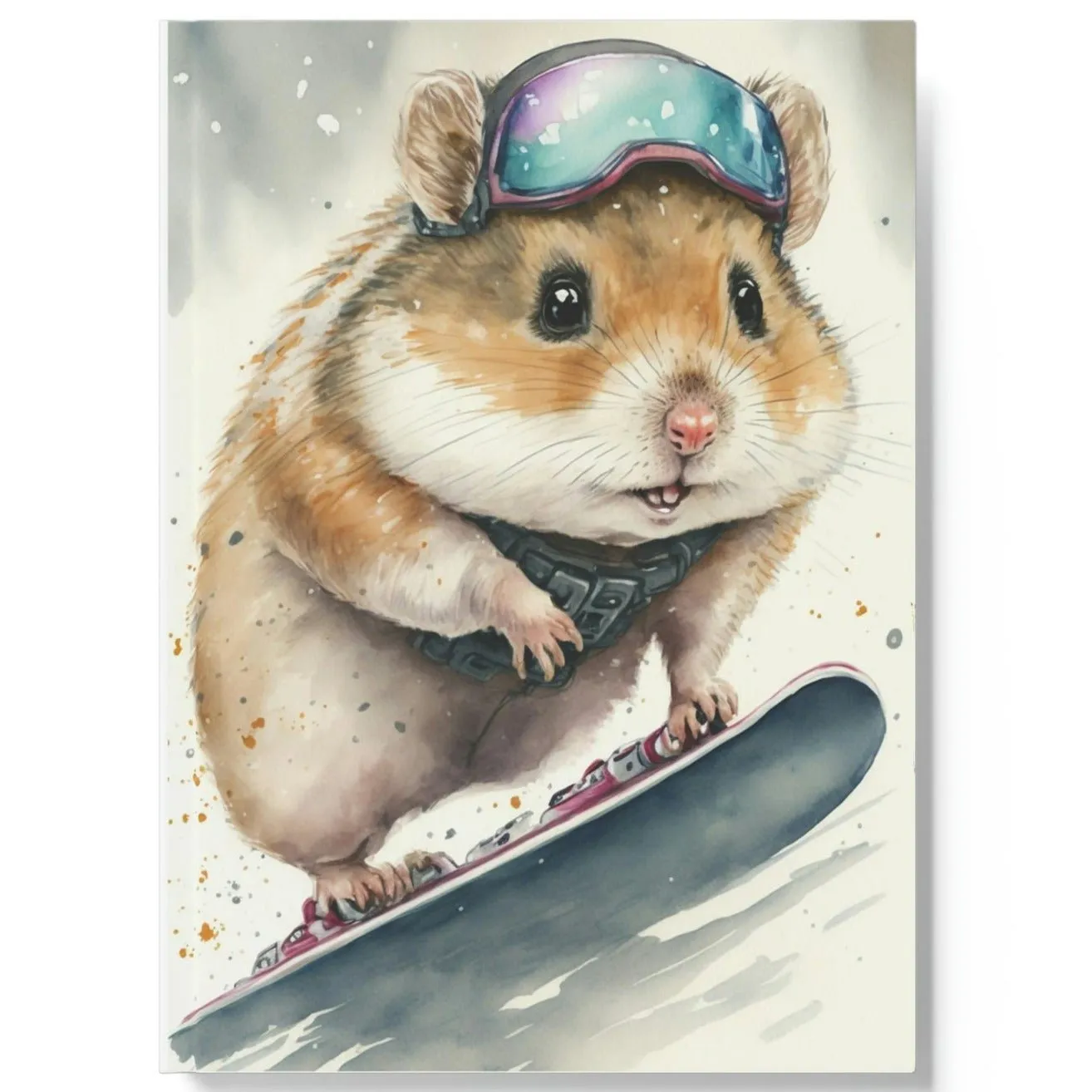 Snowboarding Hamster Hard Backed Journal