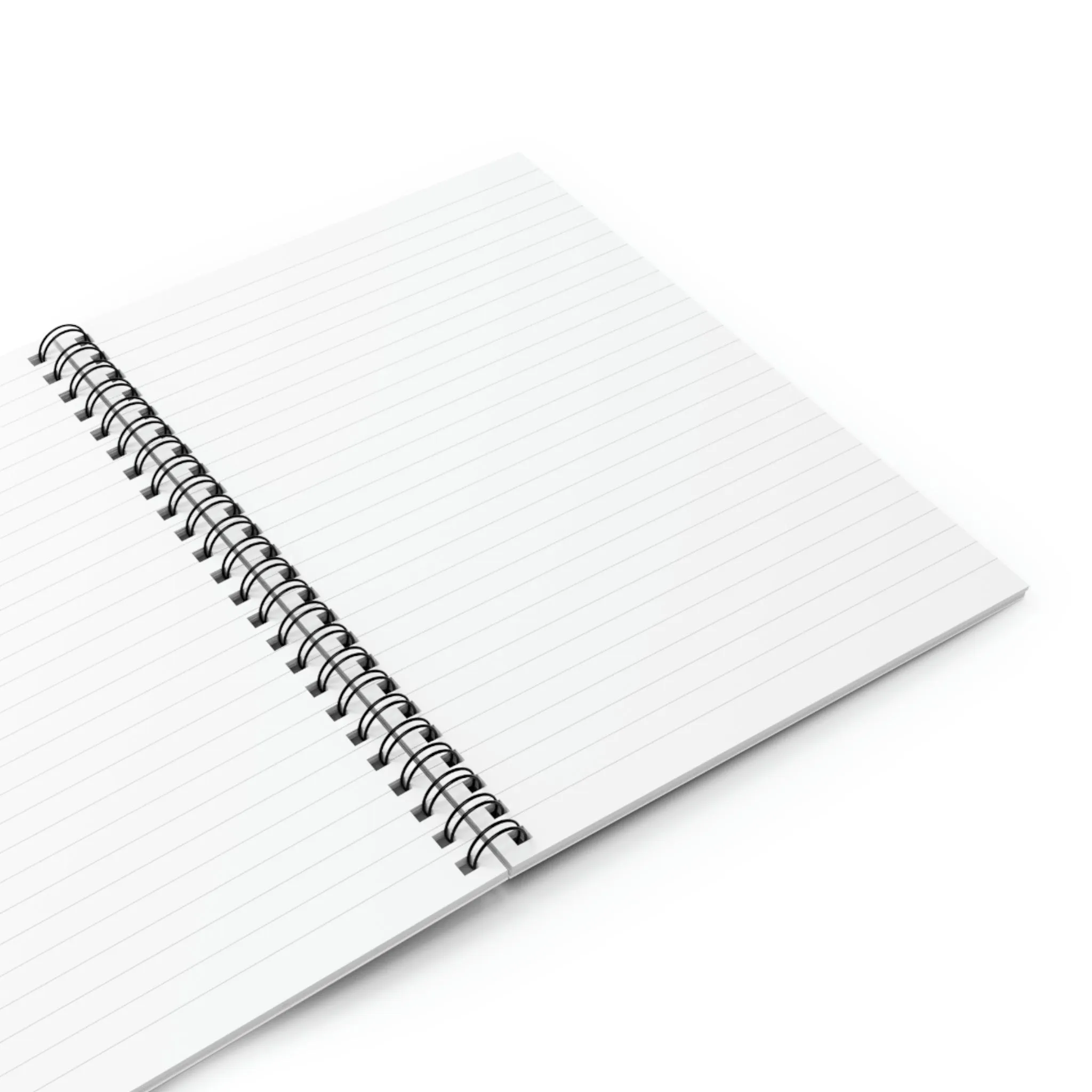 Spiral Notebook Writing Journal with 118 ruled line pages - White Flowers