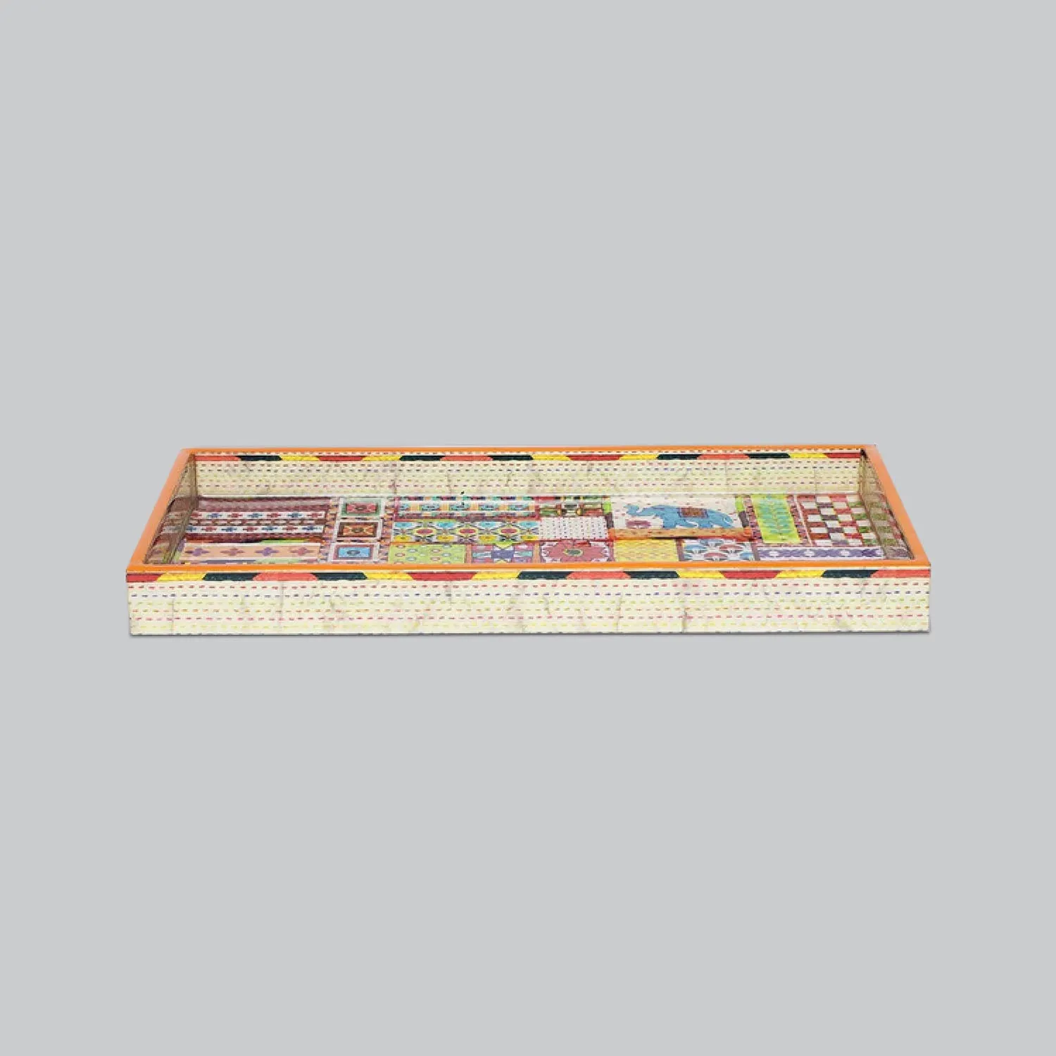 Sui Dhaaga Rectangle Enamel Medium Tray