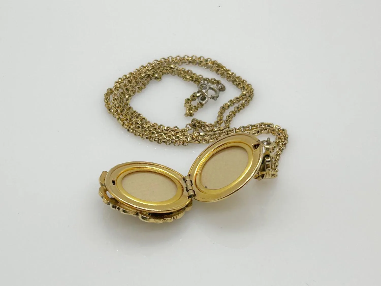 Vintage Round Fanciful Locket with Chain