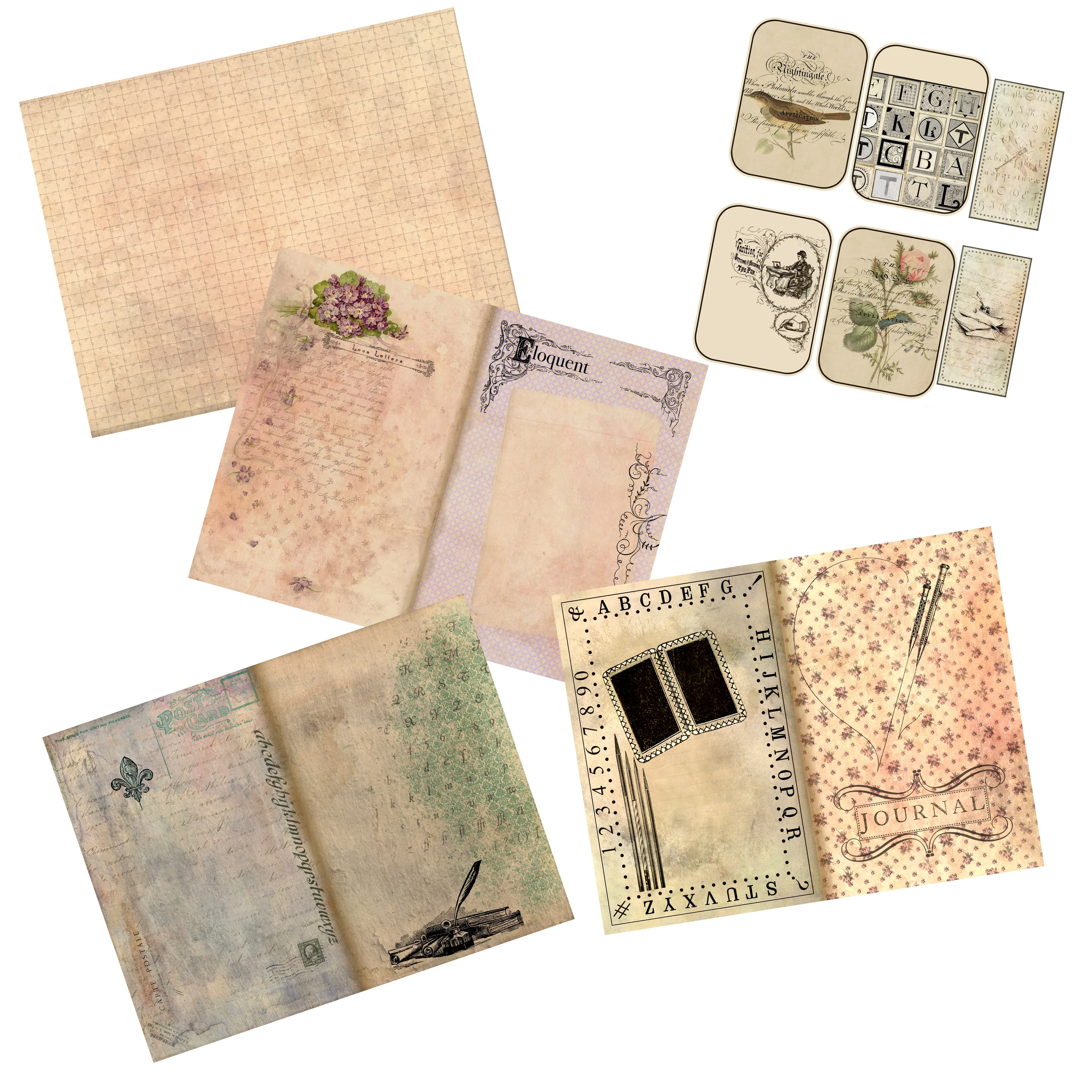 Vintage Writing Junk Journal Pack - 7205