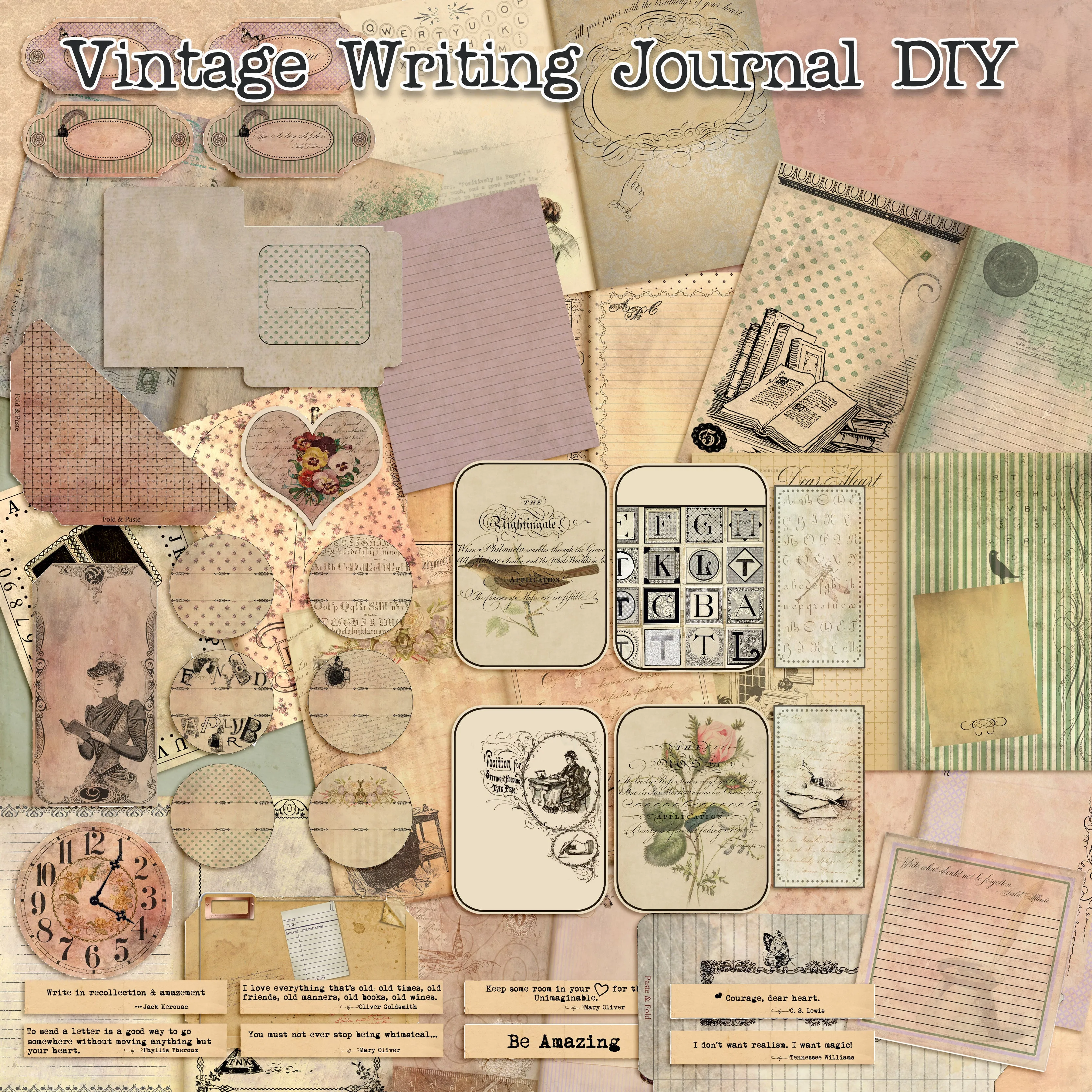 Vintage Writing Junk Journal Pack - 7205