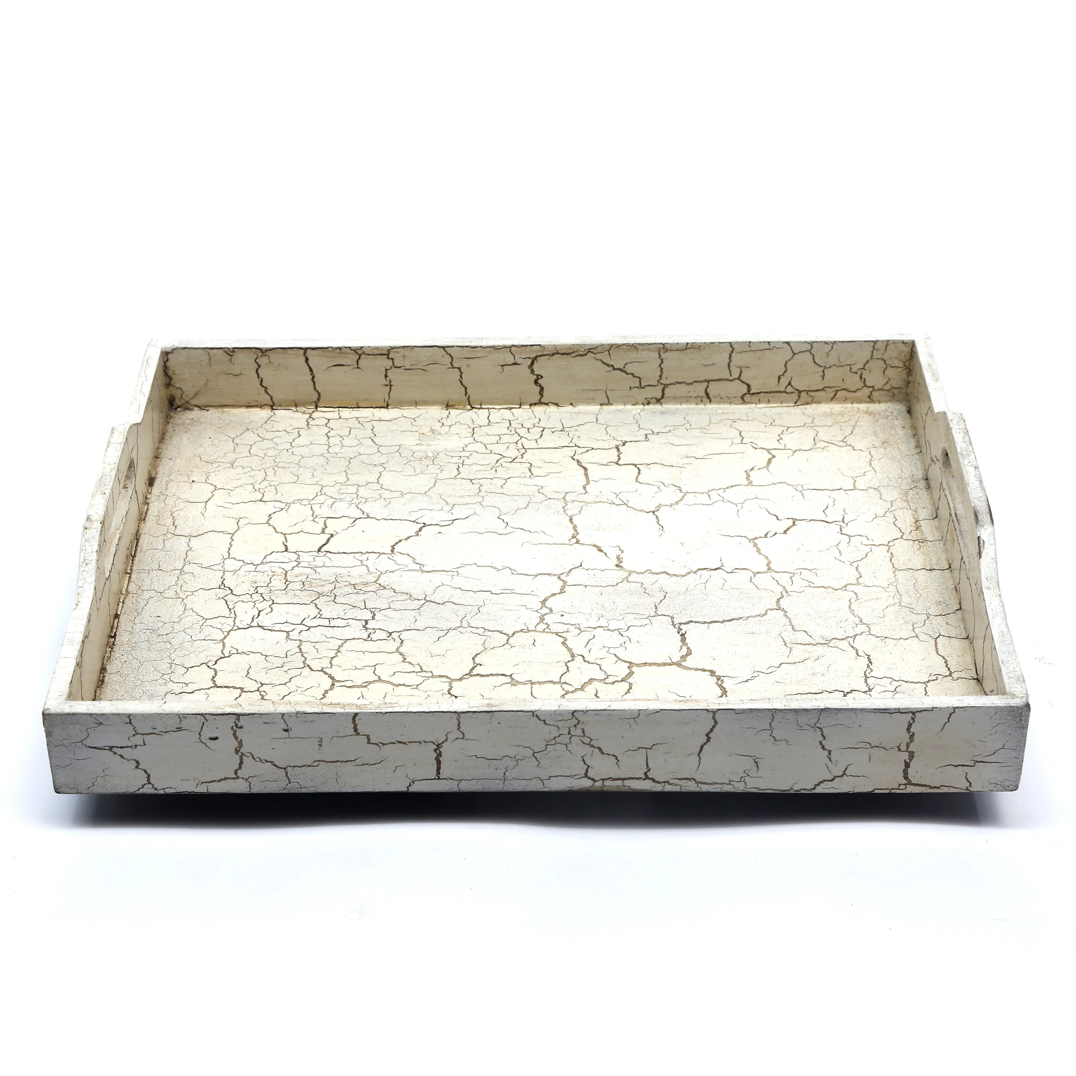 White Distressed Tray Set