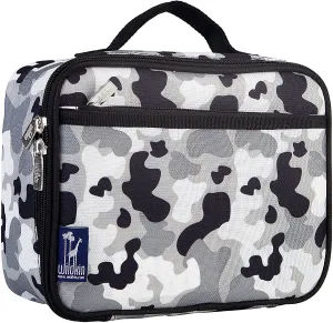 Wildkin Kids Insulated Lunch Box Bag for Boys and Girls, Perfect Size for Packing Hot or Cold Snacks for School & Travel, Measures 9.75 x 7 x 3.25 Inches, Mom's Choice Award Winner,BPA-free(Gray Camo)