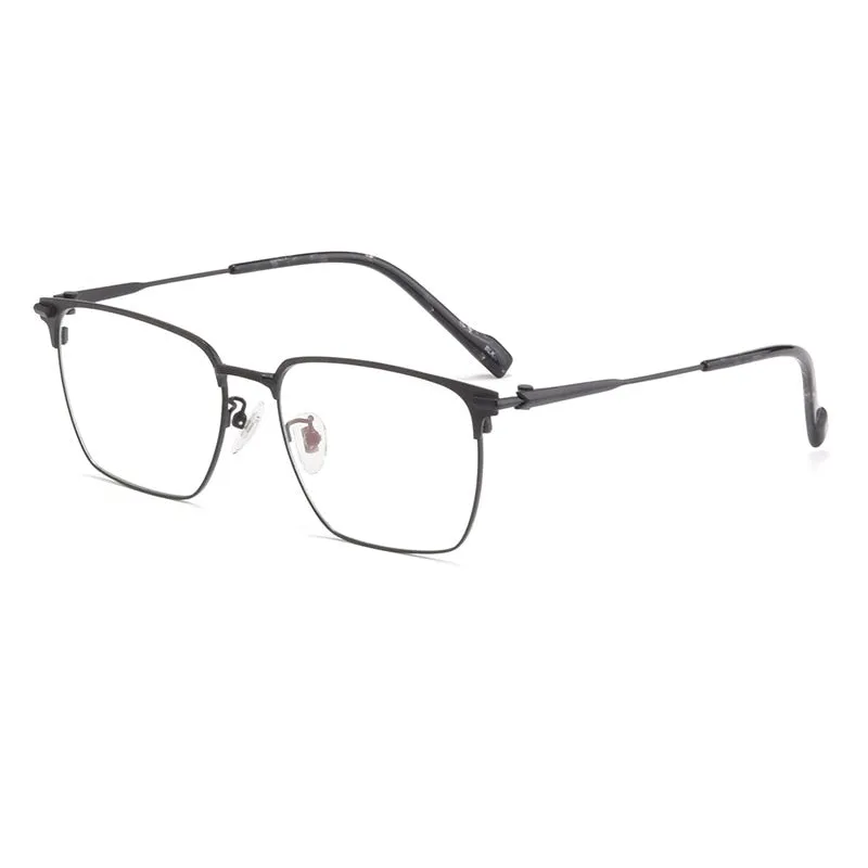 Yimaruili Men's Full Rim IP Plated β Titanium Square Frame Eyeglasses 80126