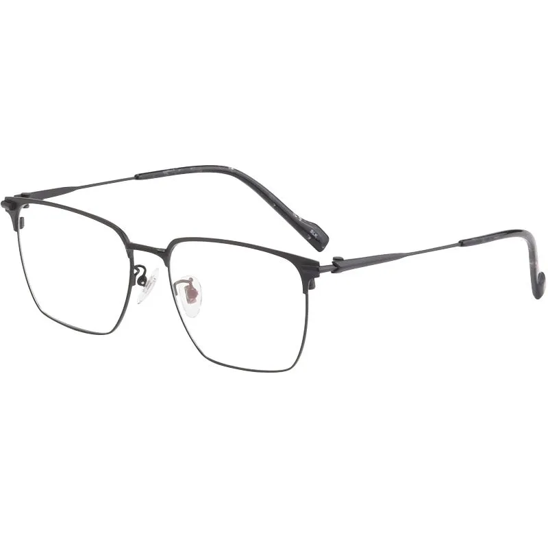 Yimaruili Men's Full Rim IP Plated β Titanium Square Frame Eyeglasses 80126