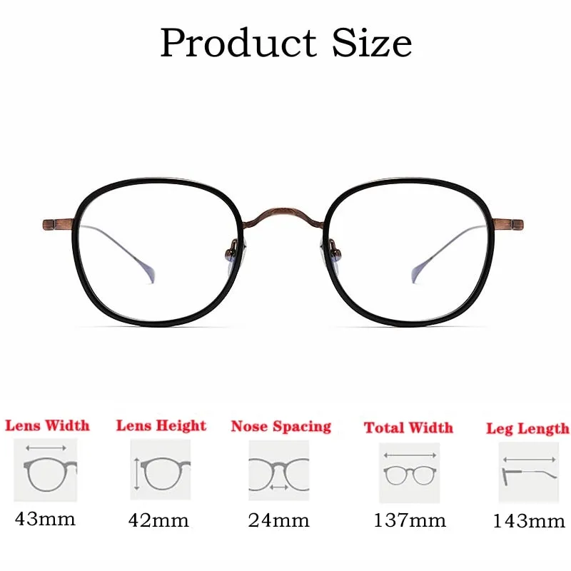 Yimaruili Unisex Full Rim Square Acetate Titanium Eyeglasses Kmn137