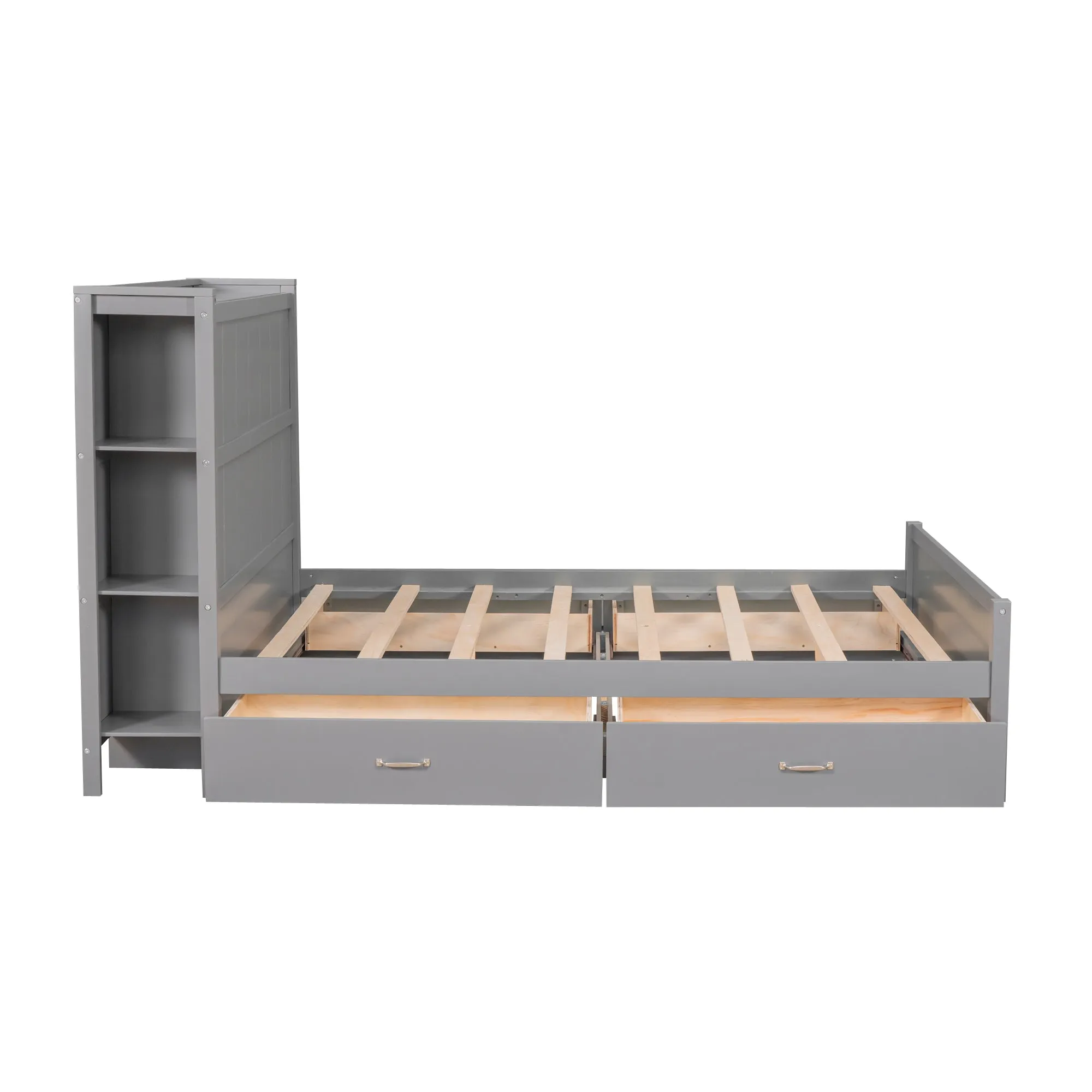 Zeal Full Size Platform Bed w Storage - Gray