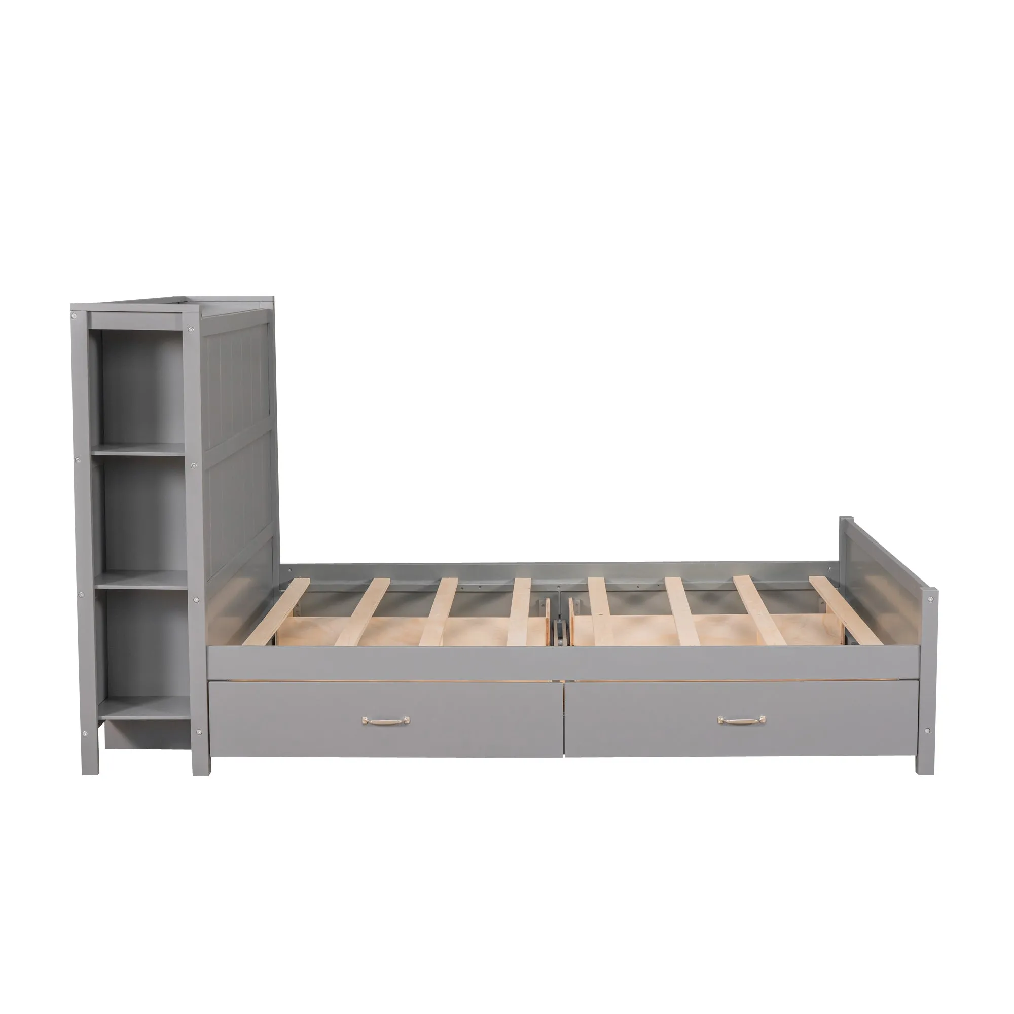 Zeal Full Size Platform Bed w Storage - Gray