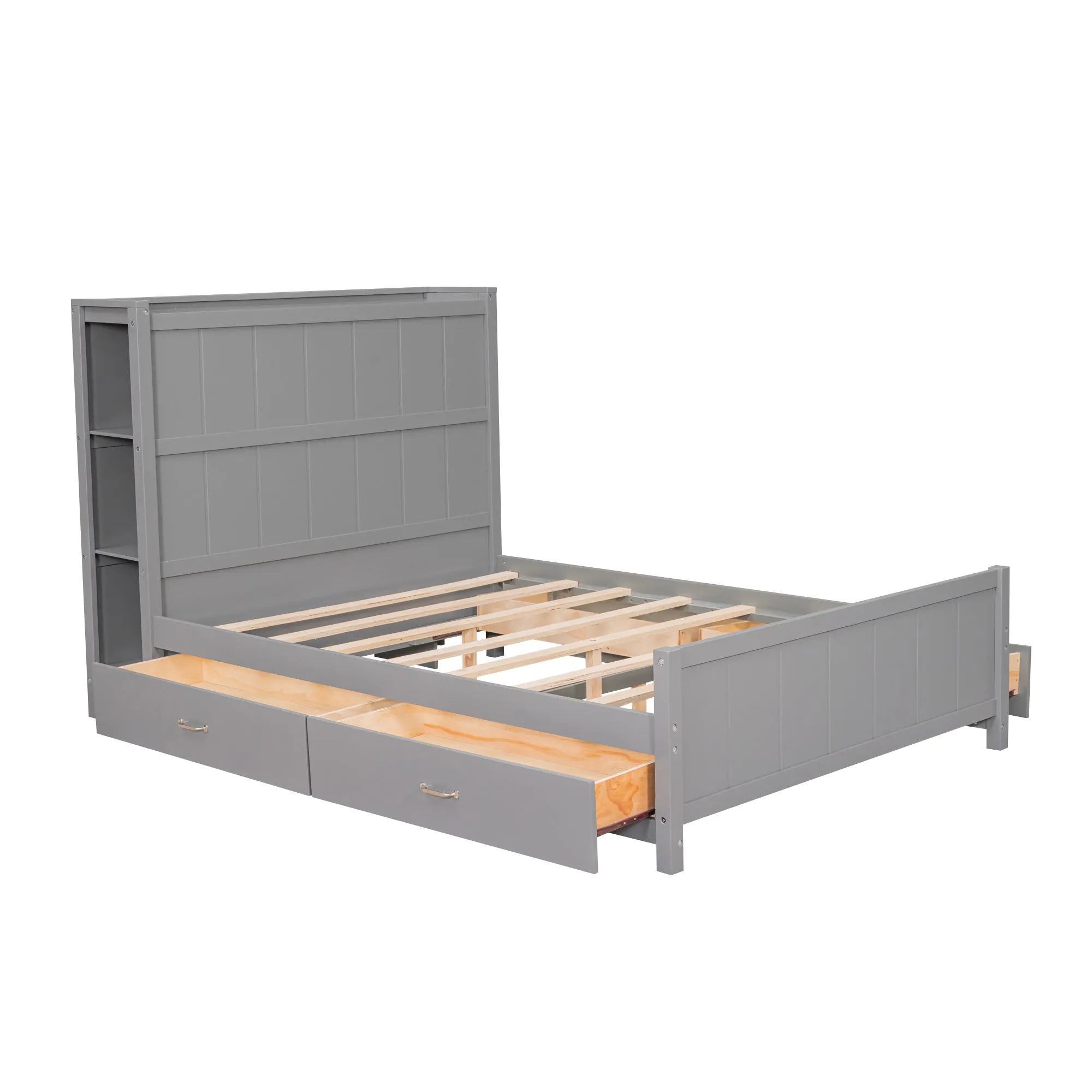 Zeal Full Size Platform Bed w Storage - Gray